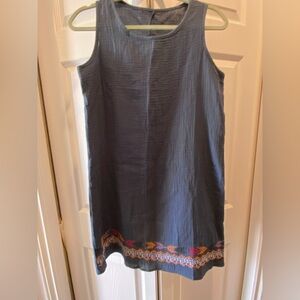 Cotton Emery Rose Dress with Embroidered Hem